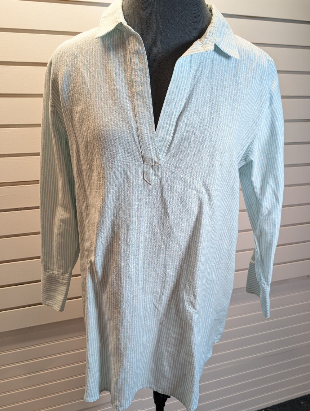 Vineyard Vines Lucaya StripedTunic Seafoam Green/White Medium EUC
